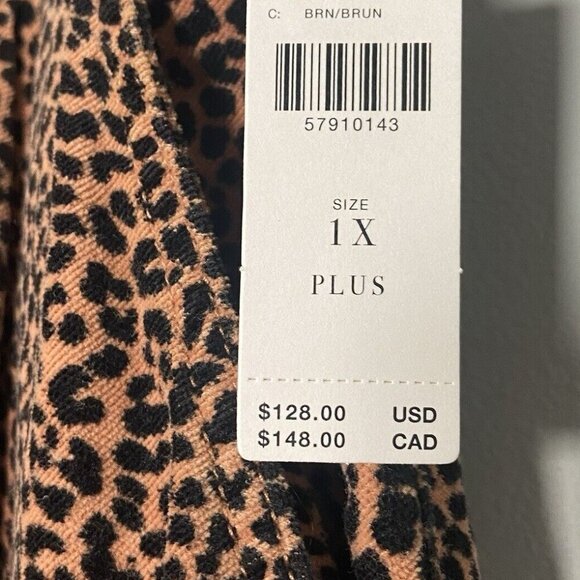 Anthropologie Kalea Joggers Pants Leopard Size 1X Plus Corduroy Mobwife NWT NEW - Picture 3 of 15